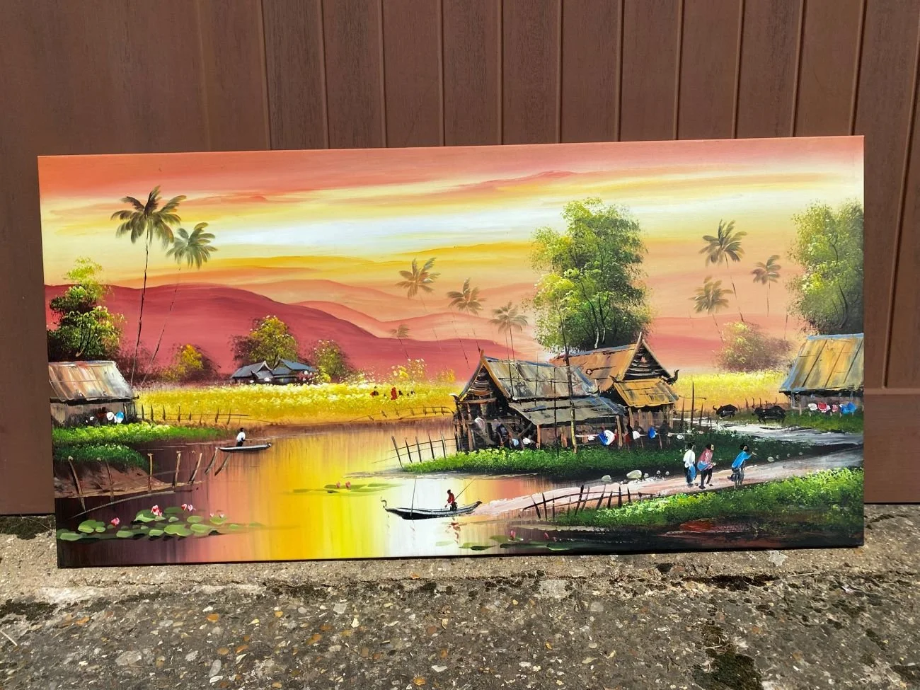 Thai Original Oil Painting Landscape, 48" x 24"