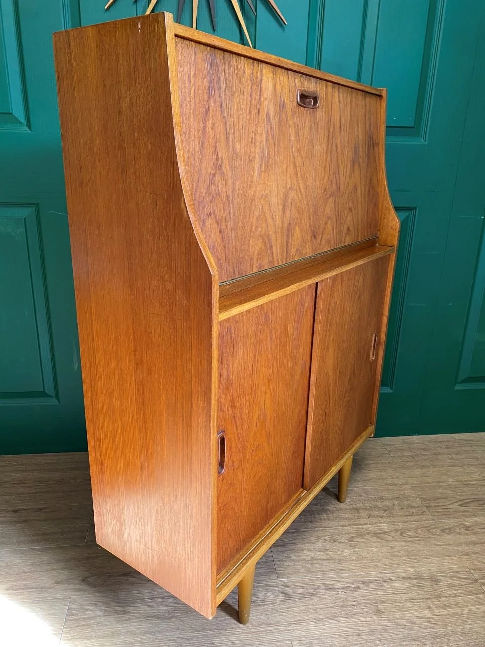 Mid Century 1960s Compact Teak Bureau
