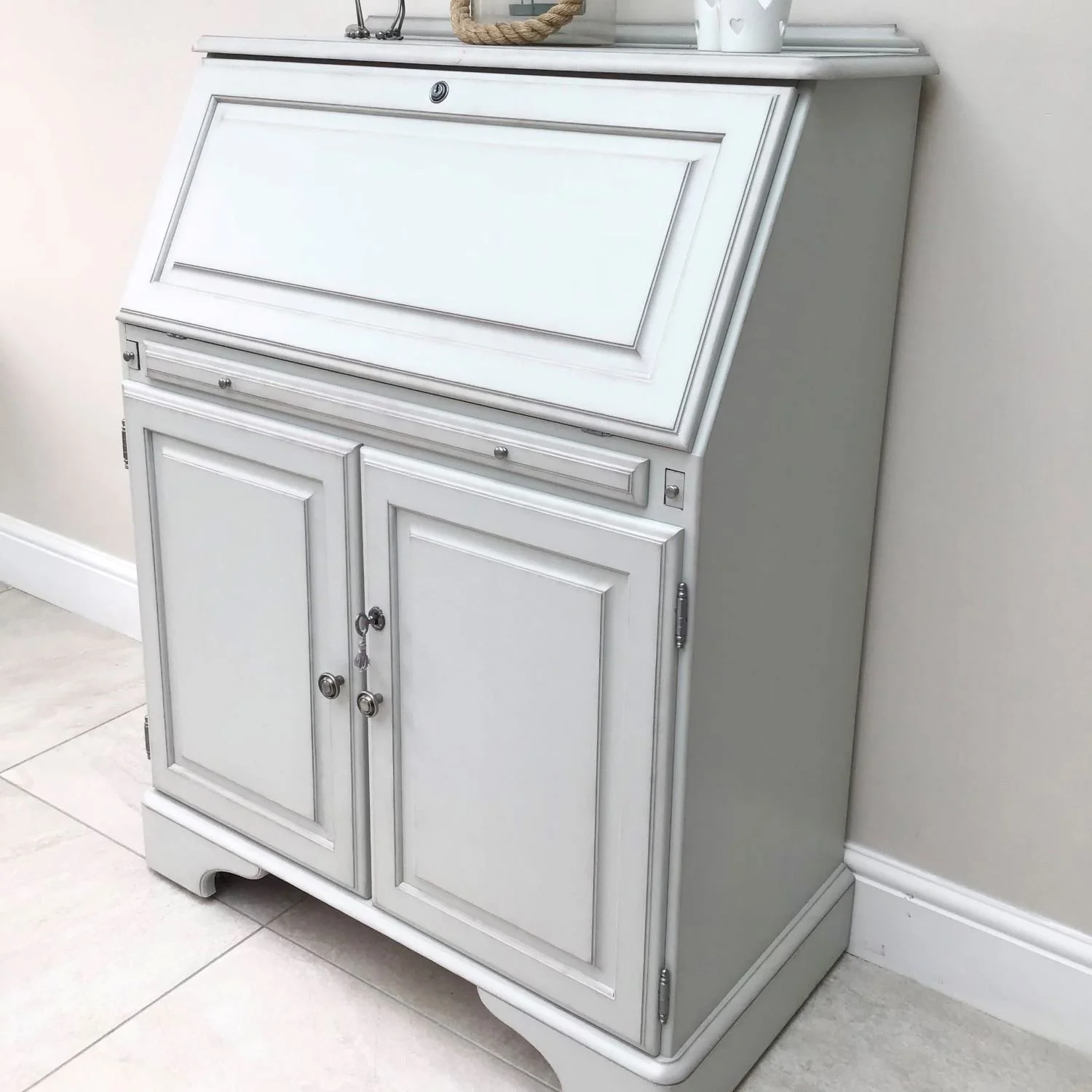 grey and pewter bureau