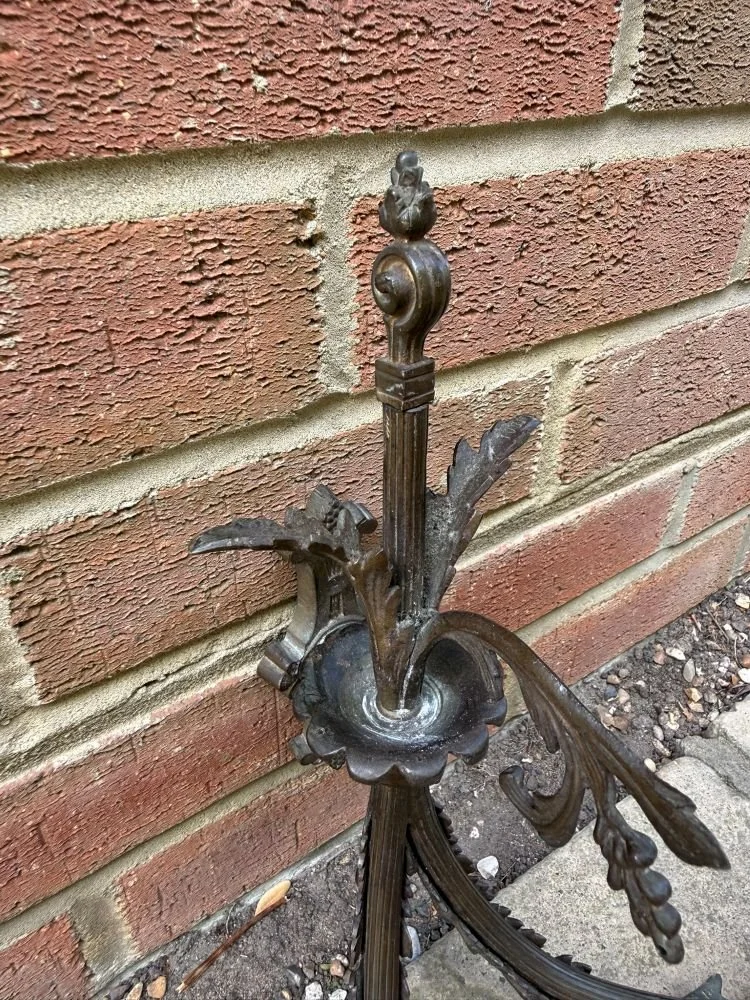 Pair of vintage brass two arm wall scones candle holders wall lights
