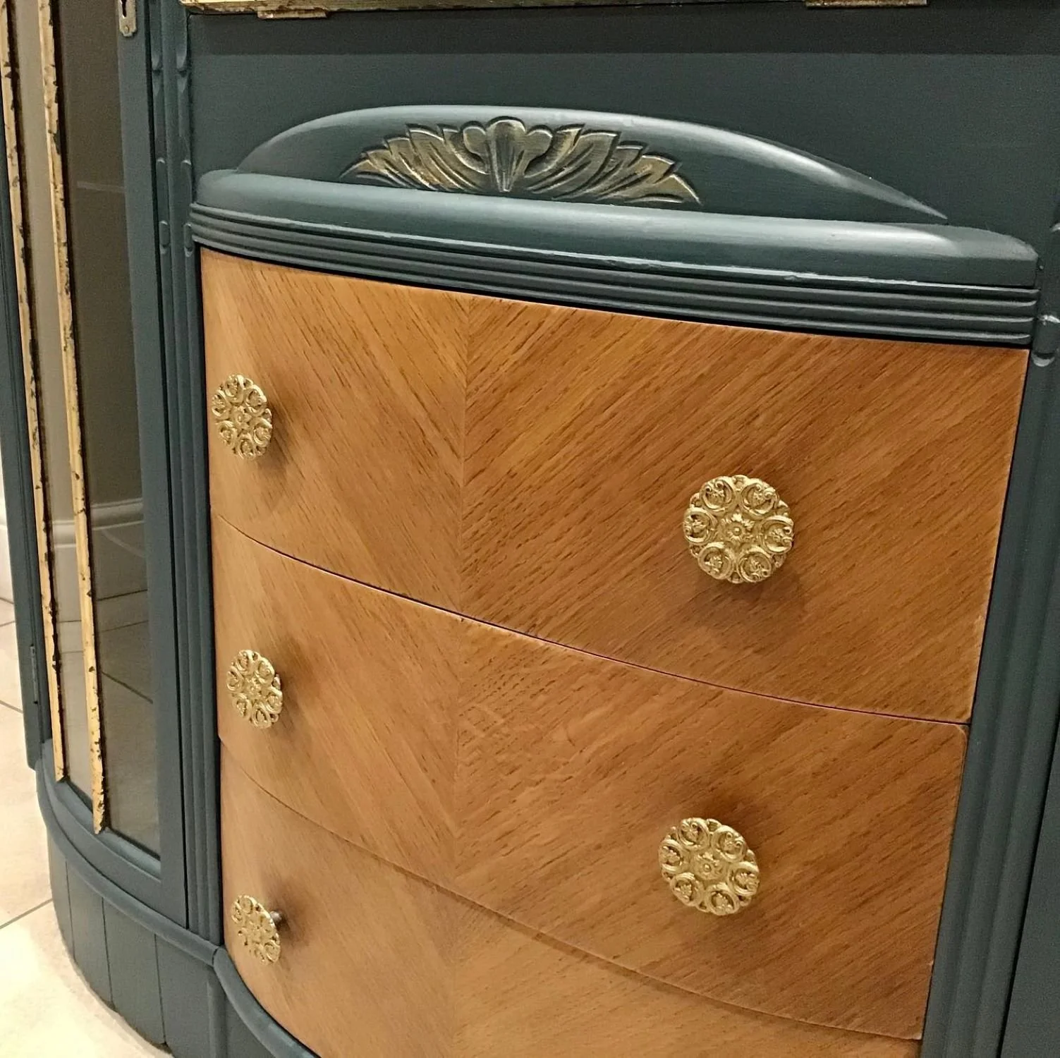 Blue and gold art deco furniture