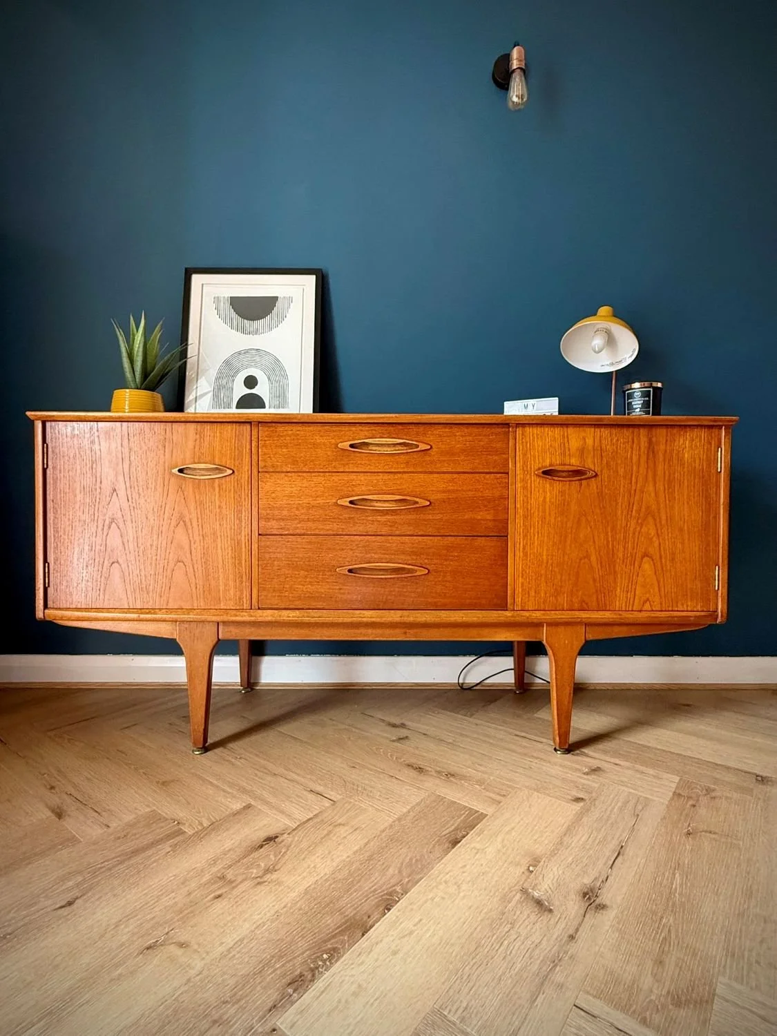 Mid century 1960s Jentique teak compact 5ft sideboard