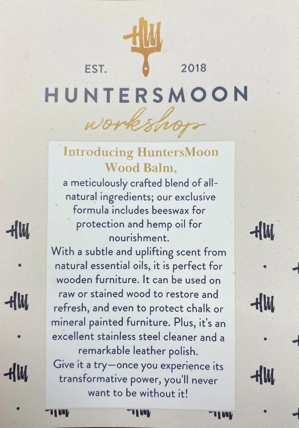 Hunters Moon Wood Balm Natural Furniture Wax 200g