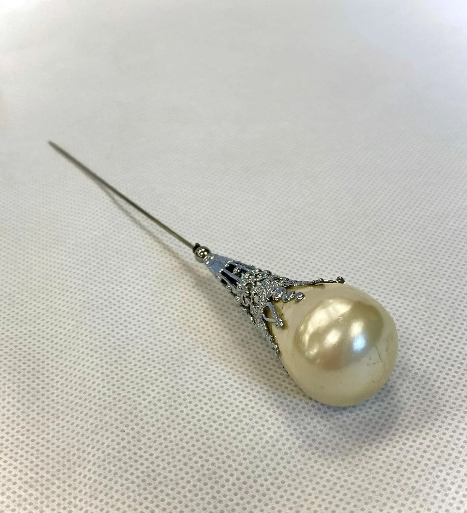 Antique baroque pearl hat pin