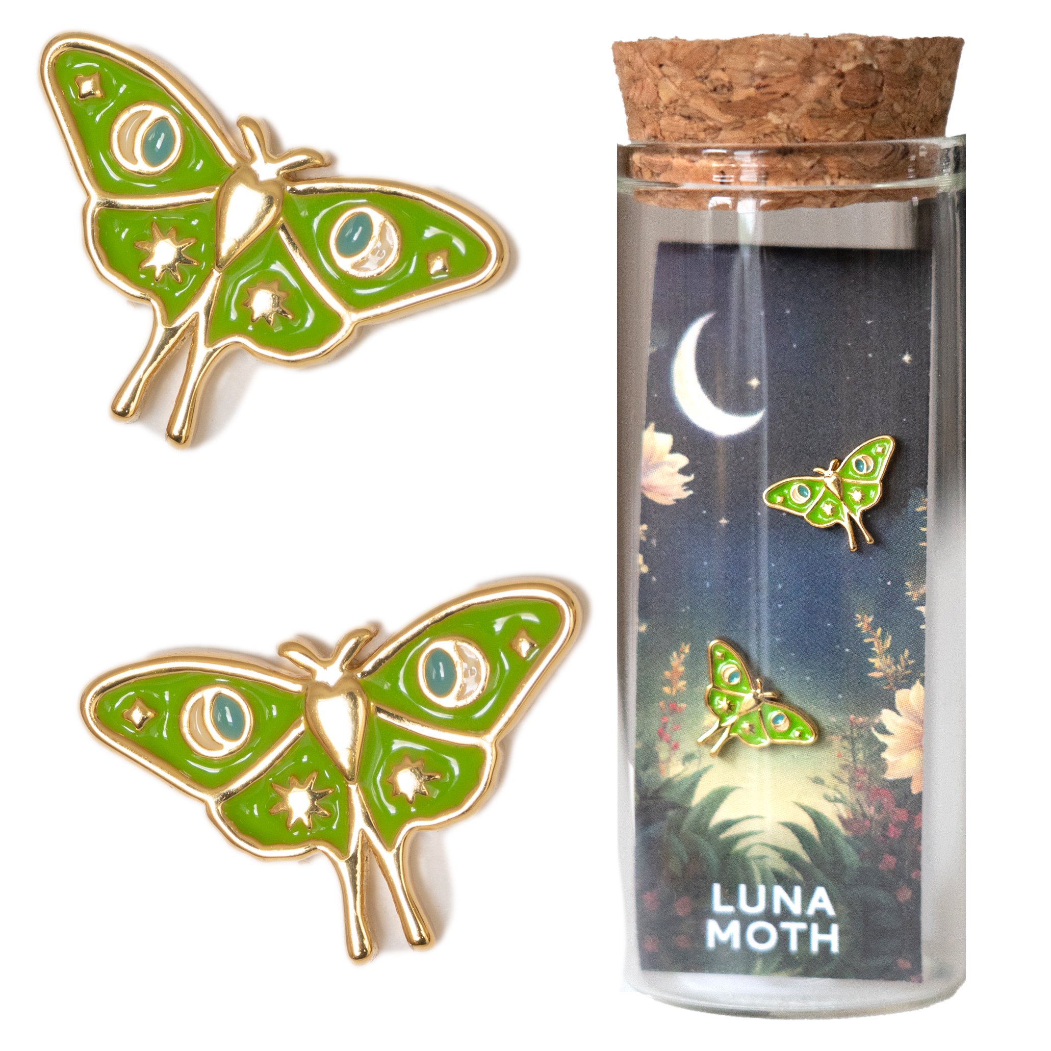 Luna Moth Earring Studs