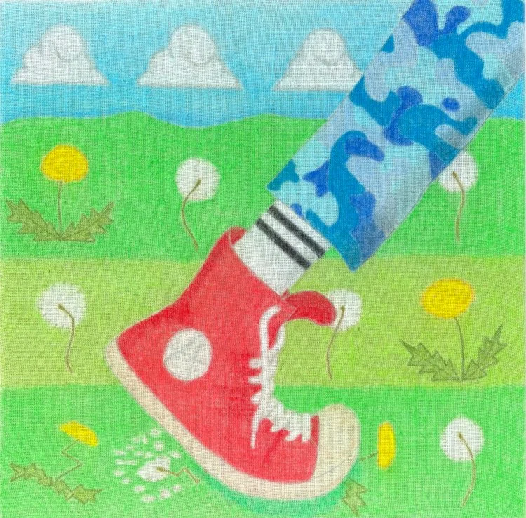 "Comin Thru"
pastel on burlap, 36" x 36"
2026