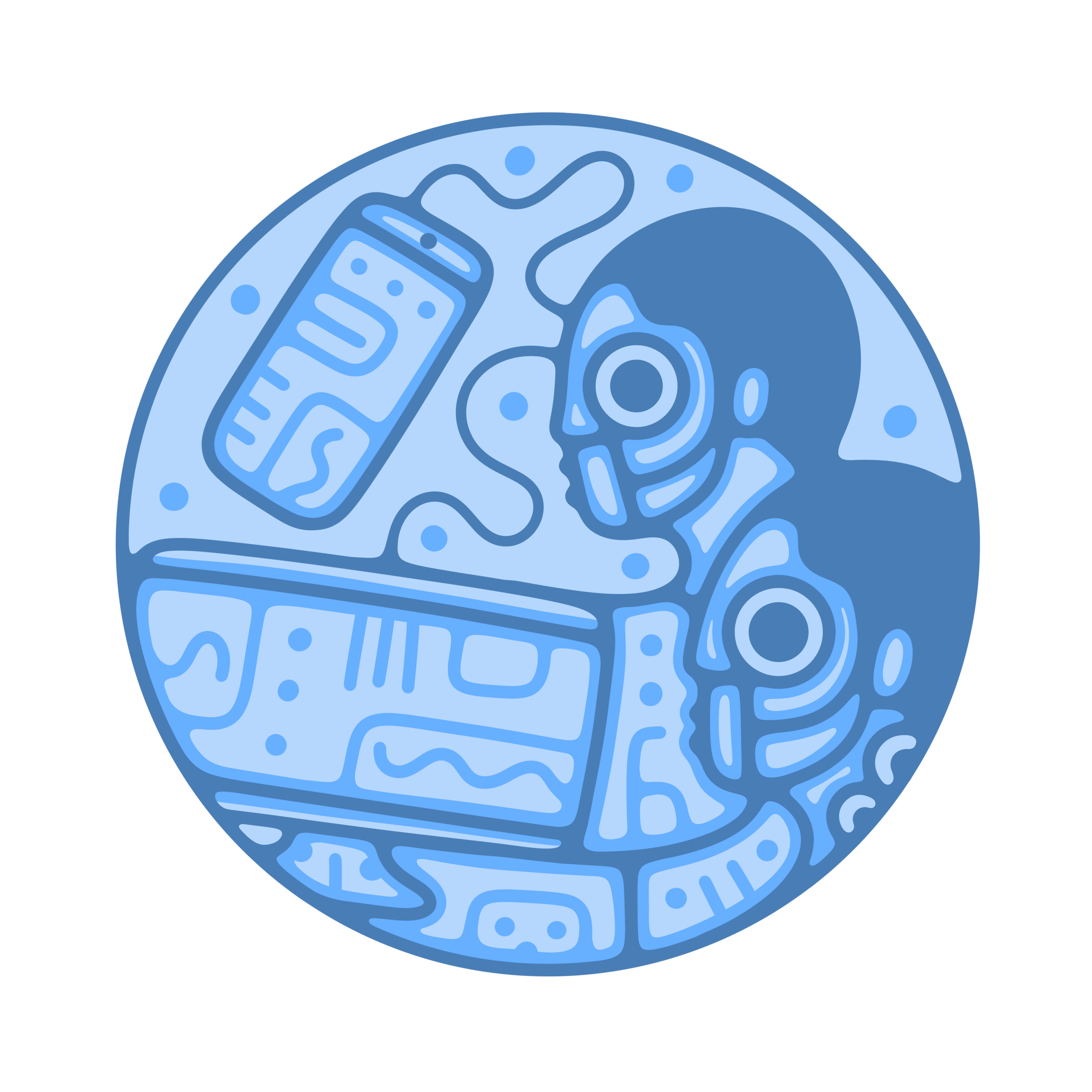 Picture of Indigitech UX Design class logo depicting artwork of two Indigenous people side by side thinking about apps