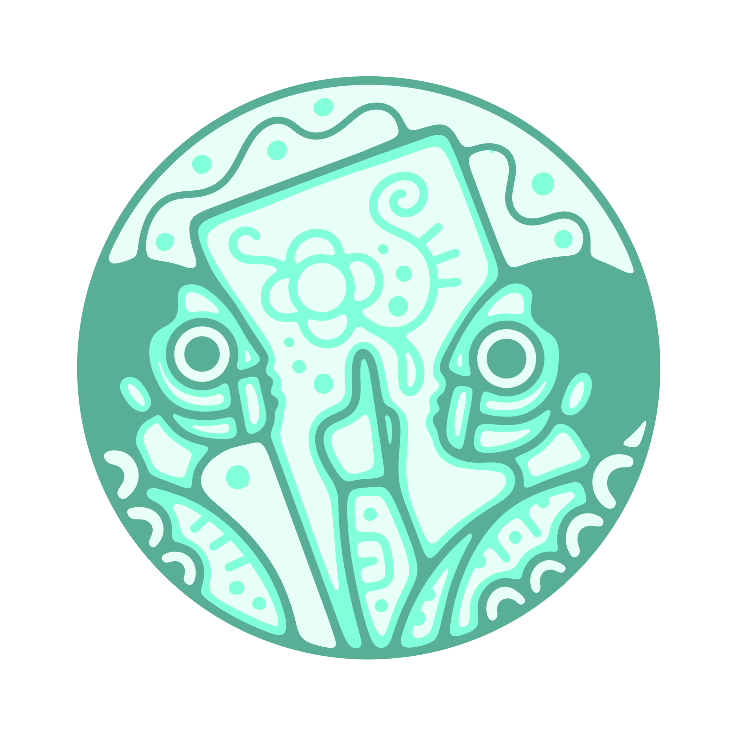 Picture of Indigitech business and marketting class logo depiecting artwork of two Indigenous people talking