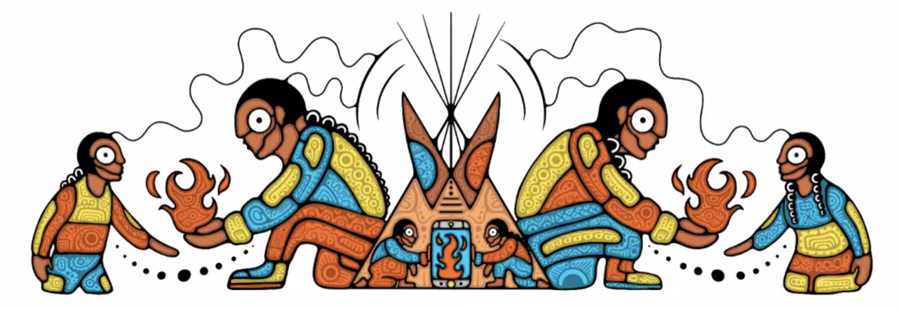 Indigenous Friends Association Fire (Knowledge) Giving Banner Art