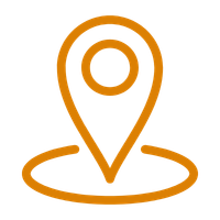 Map pin icon on a circular stand