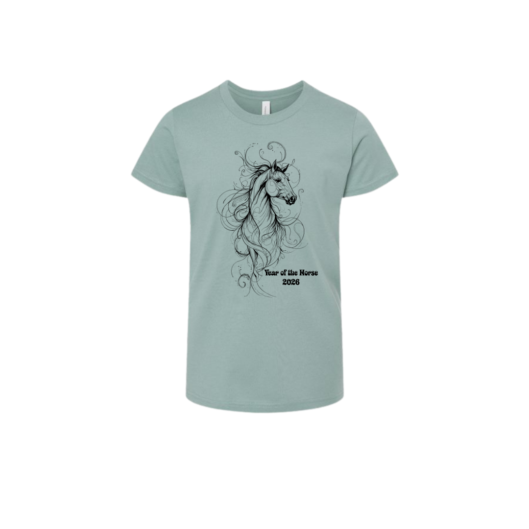 Year of the Horse Graphic Tee: Ladies & Youth Sizes - Equestrian Lifestyle Clothing