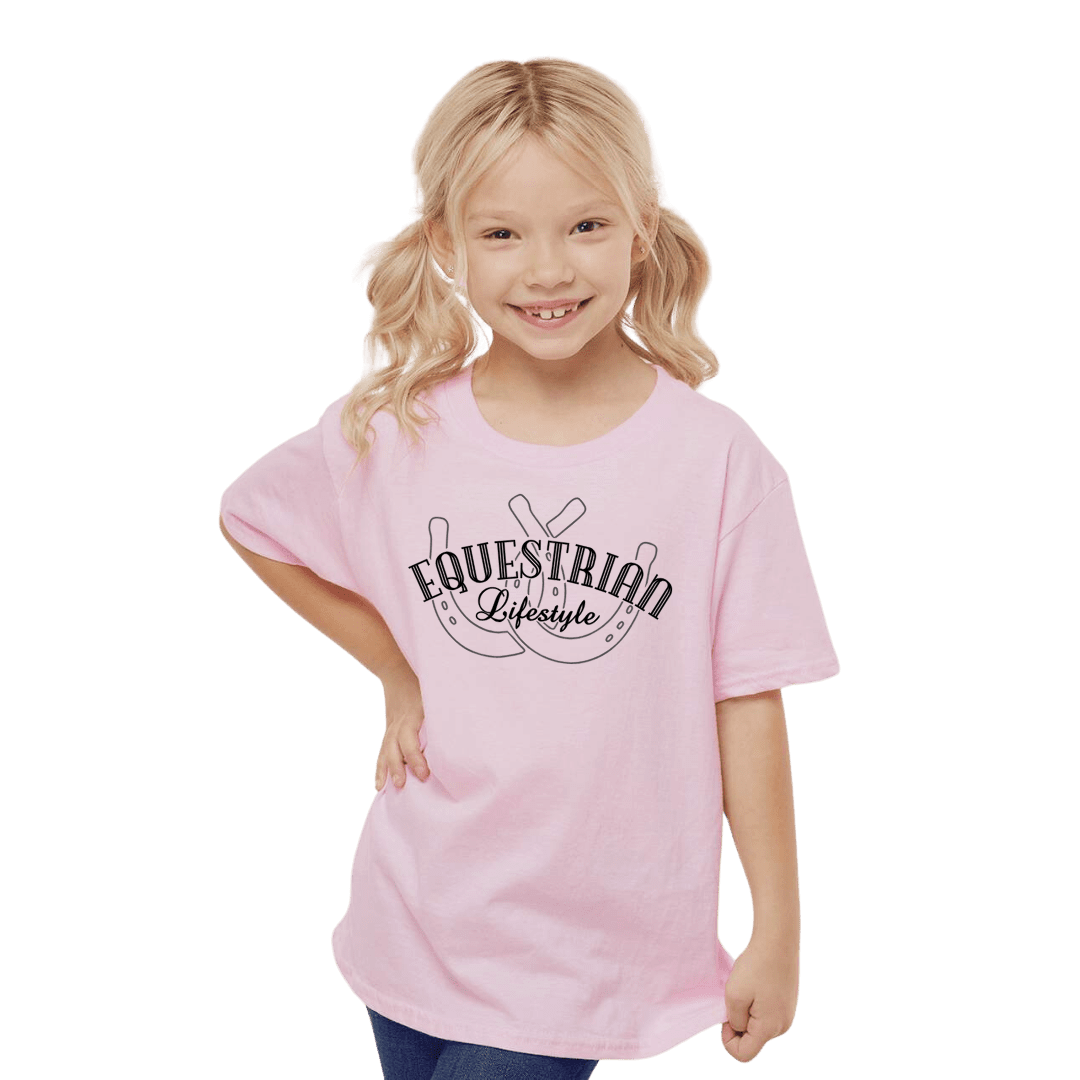 Youth Light Pink Equestrian Tee: L - Equestrian Lifestyle Clothing