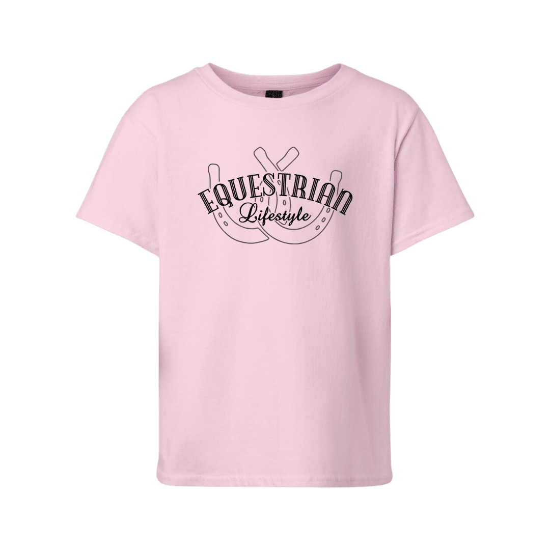 Youth Light Pink Equestrian Tee: L - Equestrian Lifestyle Clothing