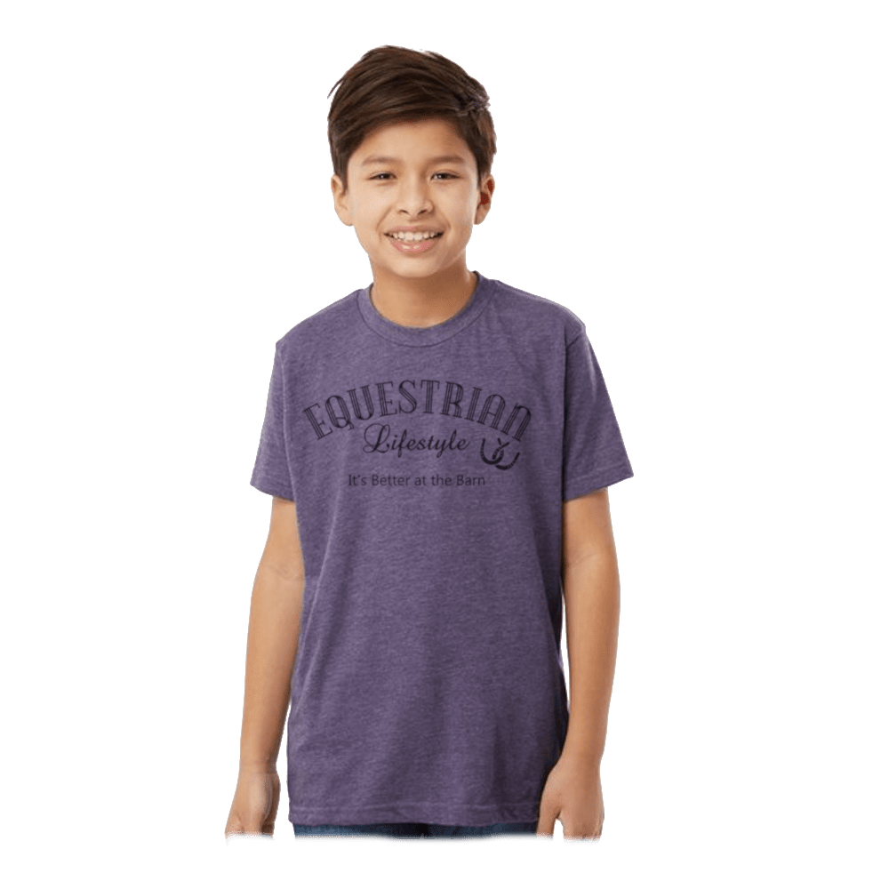 Youth Heather Purple Phrase Tee - Equestrian Lifestyle Clothing