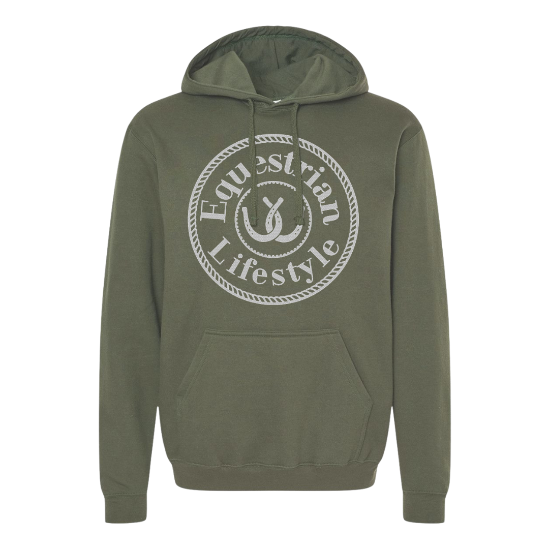 Heritage Olive Horseshoe Hoodie - Equestrian Lifestyle Clothing