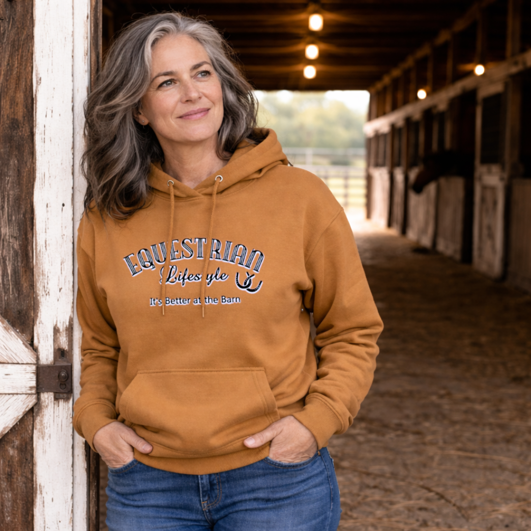 Equestrian Hoodie in Saddle - Equestrian Lifestyle Clothing