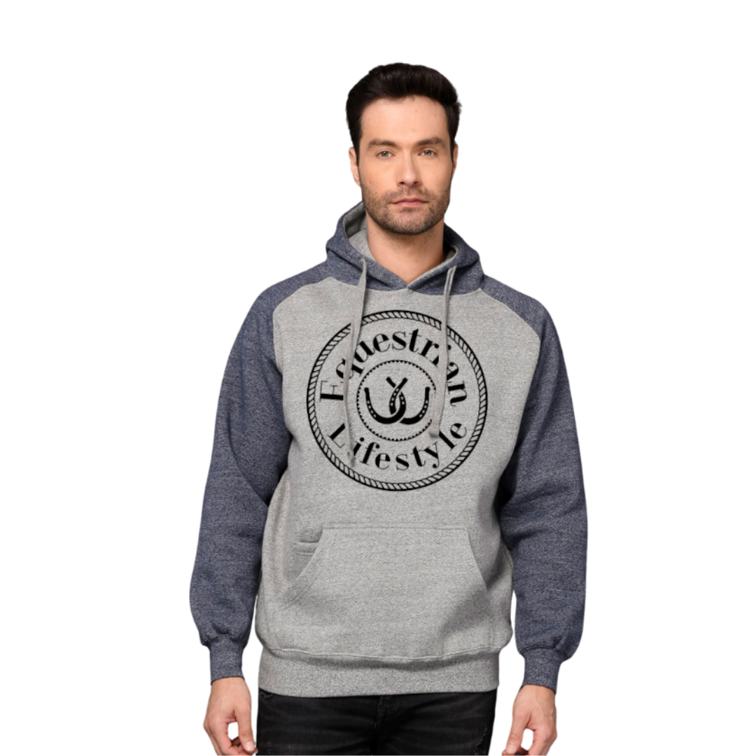 Equestrian Lifestyle Heavy Varsity Hoodie: Navy - Equestrian Lifestyle Clothing