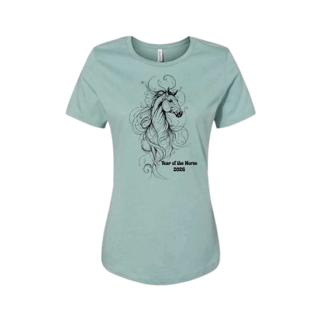 Year of the Horse Graphic Tee: Ladies & Youth Sizes - Equestrian Lifestyle Clothing