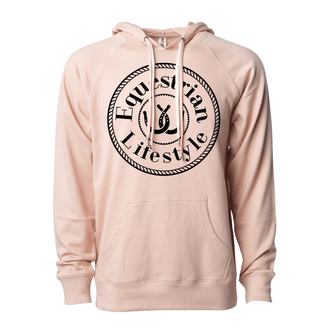 Lightweight Blush Hoodie – Signature Horseshoe by Equestrian Lifestyle - 2XL