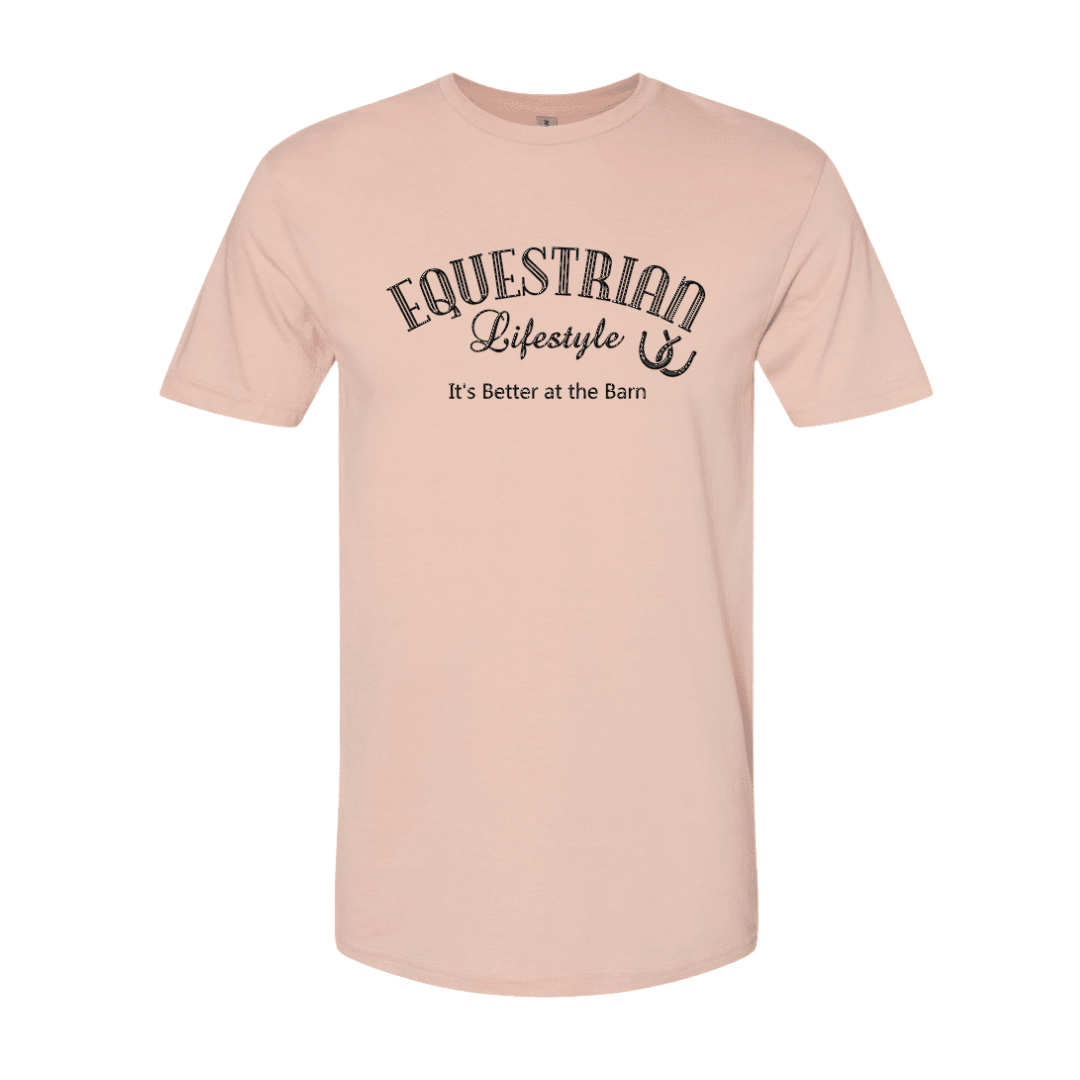 Dusty Rose Equestrian Lifestyle Textured Phrase Tee