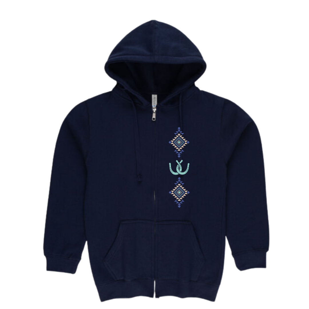 Aztec Vibes Zip horse Hoodie