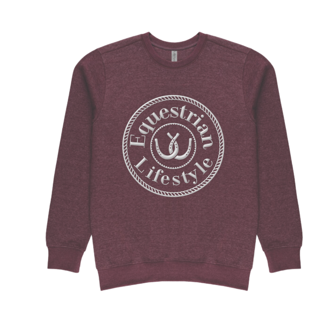 Equestrian Lifestyle™ Heather Maroon Horseshoe Sweatshirt