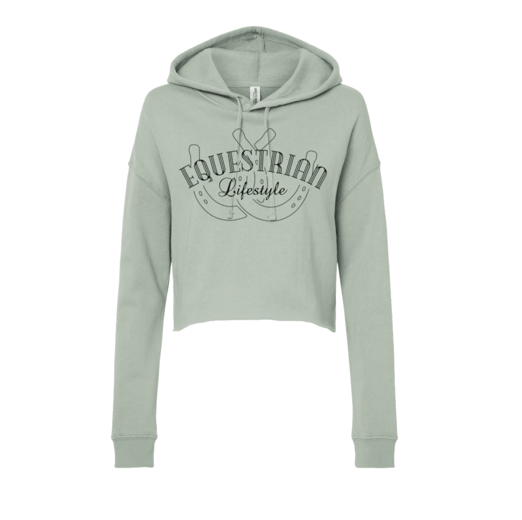 Equestrian Lifestyle Sage Crop Hoodie –  Horseshoe Phrase Design
