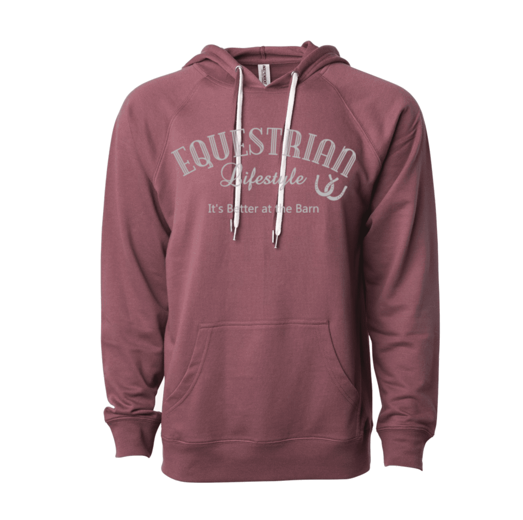 Equestrian Lifestyle Loopback Hoodie in Port – Phrase Graphic