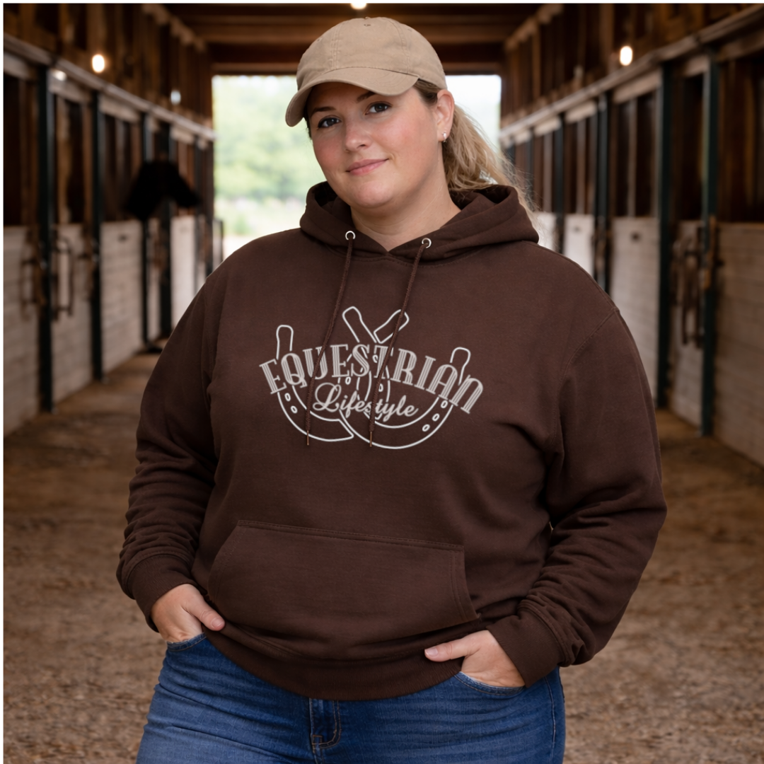 Equestrian Hoodie for Horse Lovers in Chocolate - Equestrian Lifestyle Clothing