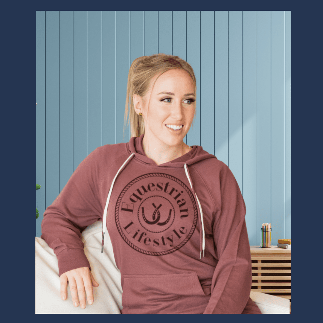 Port Loopback Terry Hoodie – Horseshoe Design - Equestrian Lifestyle Clothing