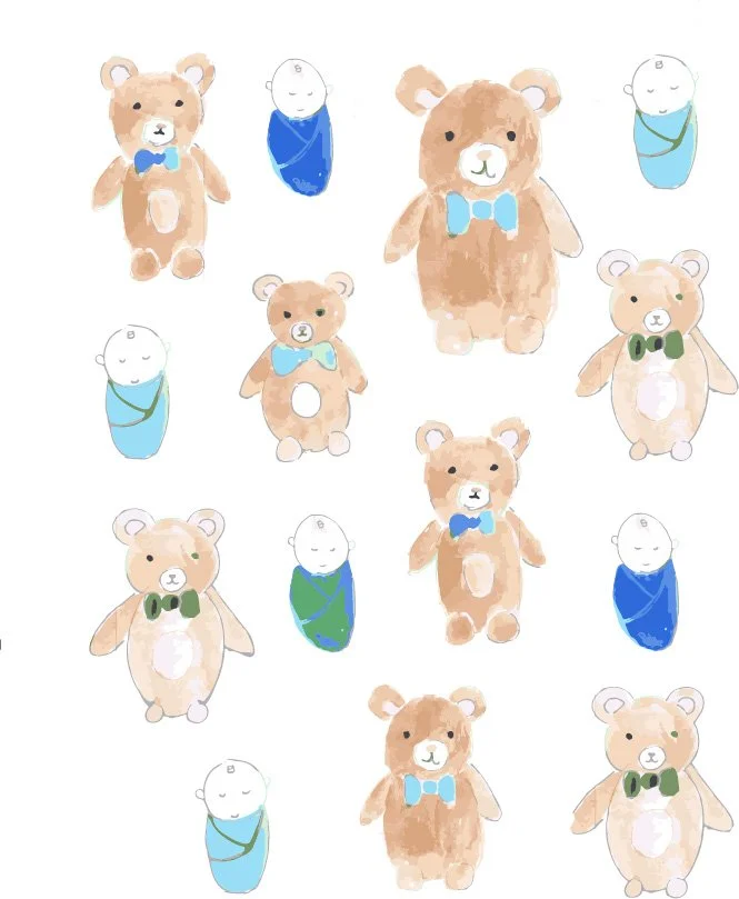 Bears Bows Babies - Vectorized &amp; Repeat