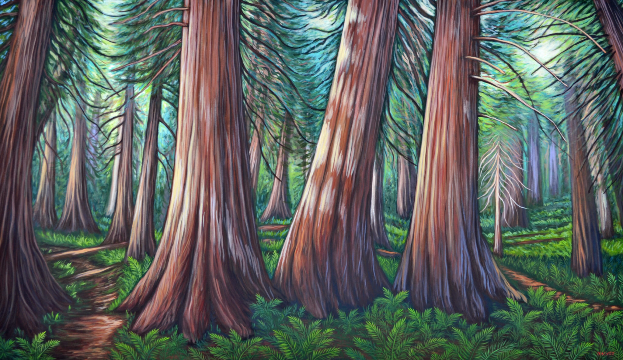 Melanie MacVoy Canadian landscape painter at Fernie Arts Co-op, art gallery downtown Fernie, BC