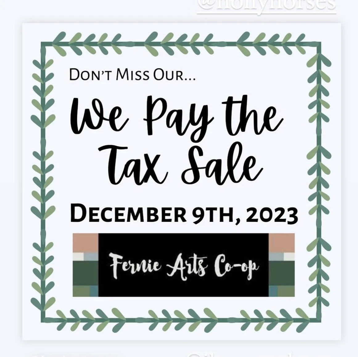 We Pay the Tax Sale