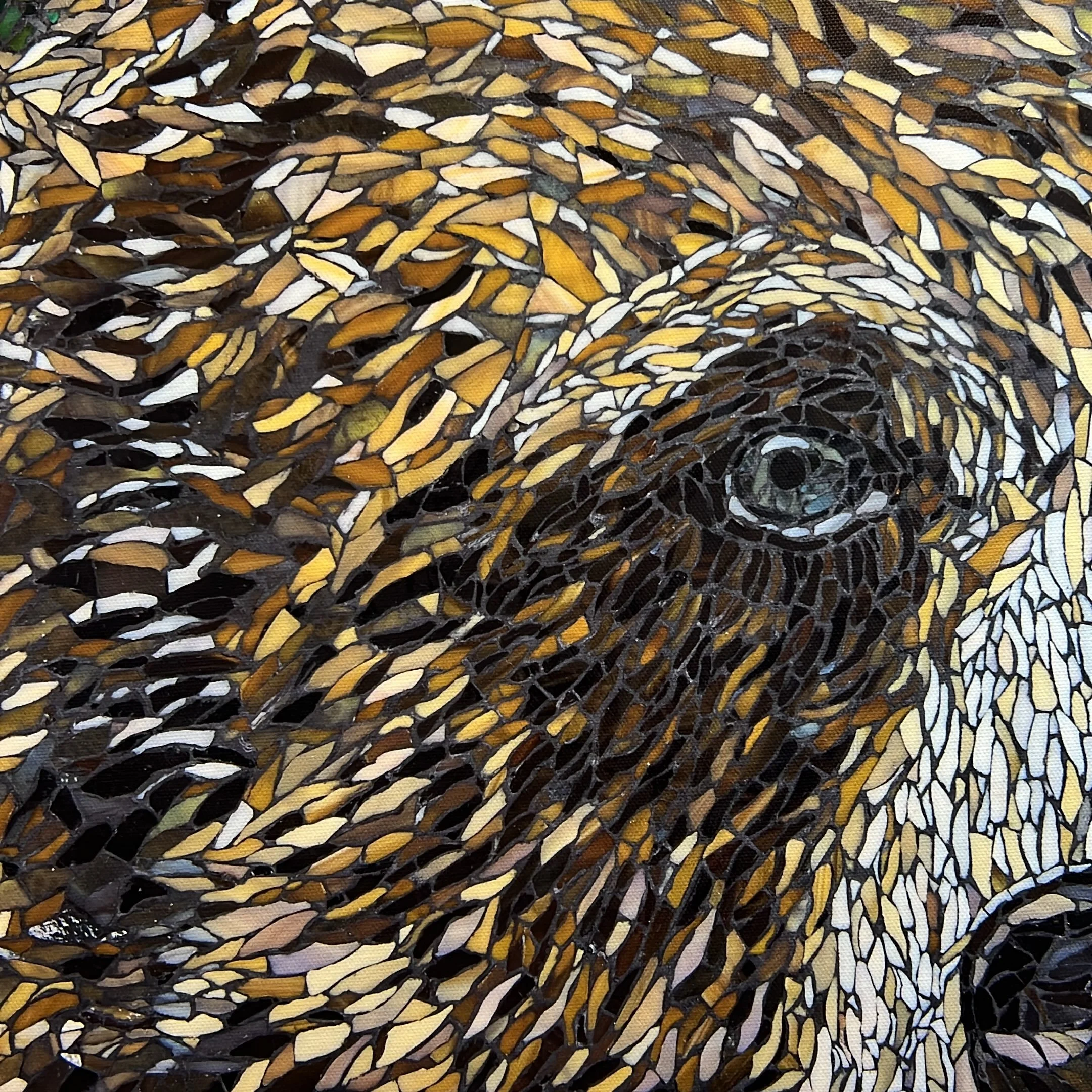 &ldquo;Grizzly Bear&rdquo; giclee on canvas of a stained glass mosaic by Bev Delyea @delyeaart 
.
.
.
.
#fernieartscoop #bevdelyea #shopfernie #fernieartists #fernieartgallery