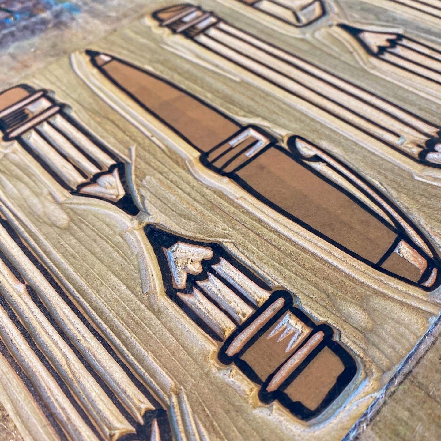 linocut pencil