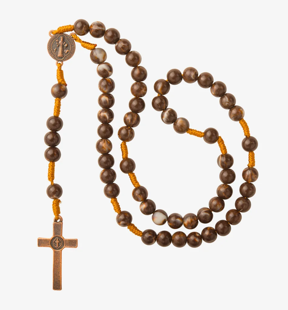 Brown Marble Corded Rosary
