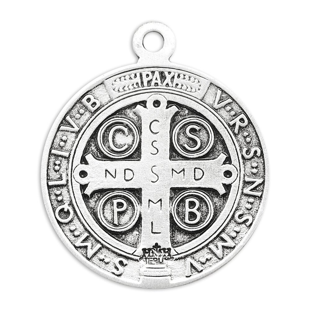 Tiny Saint Benedict Medal Sterling Silver L762