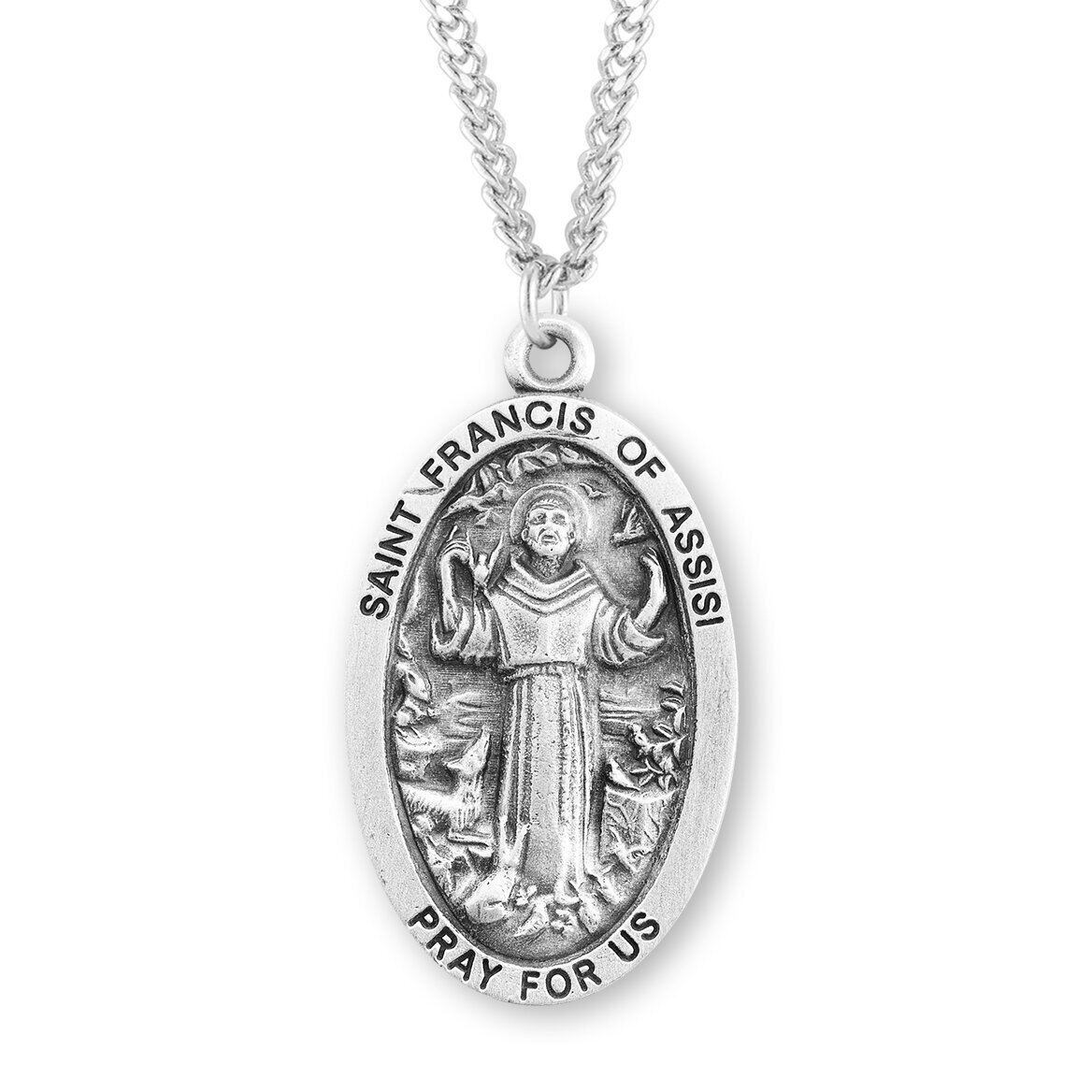 MOM & THREE DAUGHTERS Saint Francis of Assisi Necklace in Sterling  Silver India | Ubuy