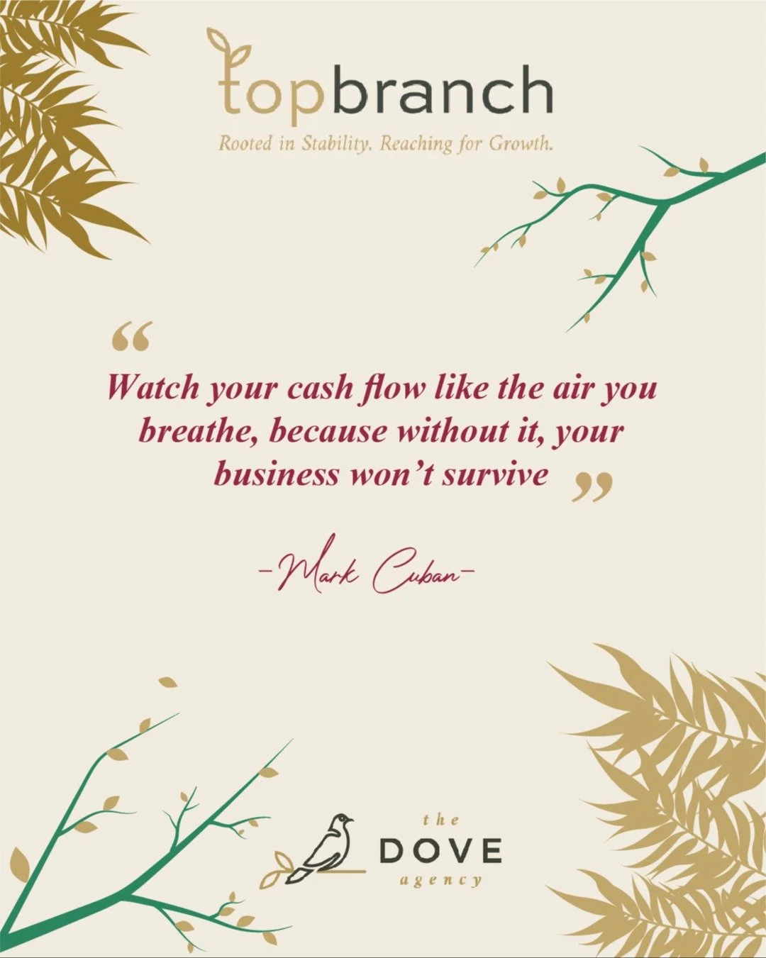 ✨ &ldquo;Watch your cash flow like the air you breathe, because without it, your business won&rsquo;t survive.&rdquo; &ndash; Mark Cuban

Episode 8 of TopBranch tackles the truth about cash availability&mdash;what&rsquo;s really yours to spend and ho