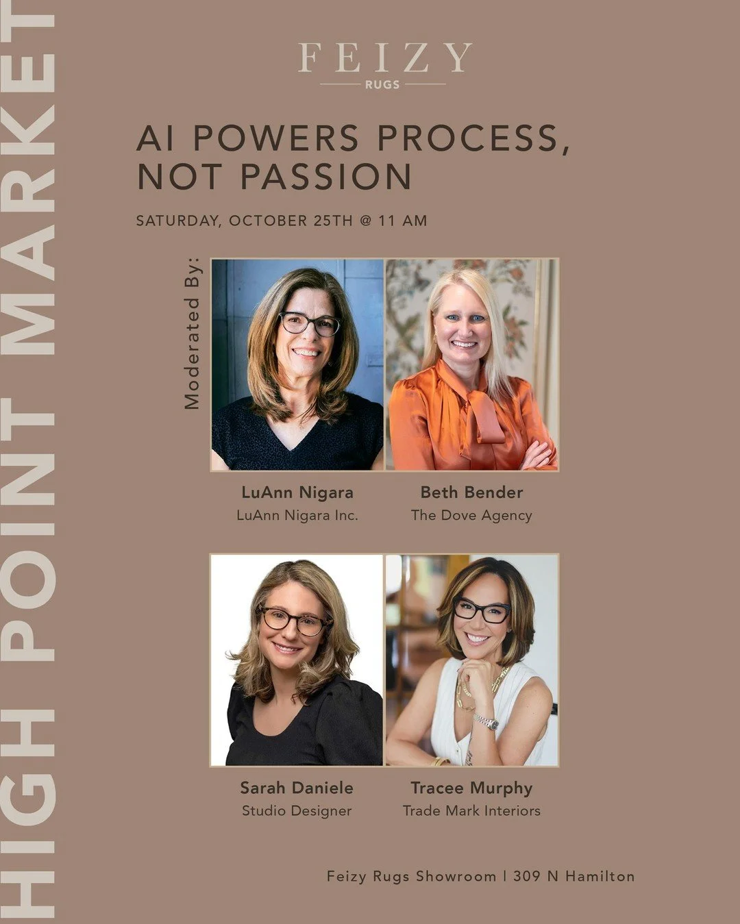 It's High Point Market week, and The Dove Agency is hitting the stage! 🎤✨

We are incredibly proud to have both Ruth Ann Janson and Beth Bender speaking on some must-see business panels this Saturday.

Swipe through to save the details and add these