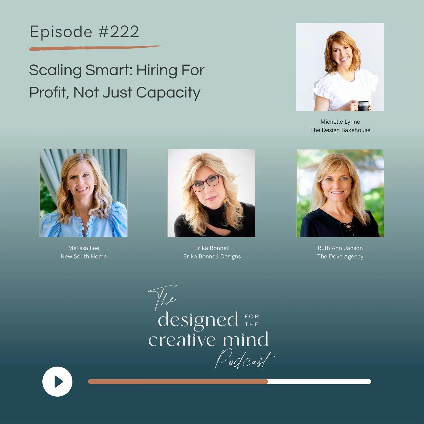 Scaling smart with intentionality. 🎙️

Thank you, @thedesignbakehouse, for having Ruth Ann on your latest episode of Designed For the Creative Mind! In this episode, we dove into the strategic shift from hiring for capacity to hiring for true profit