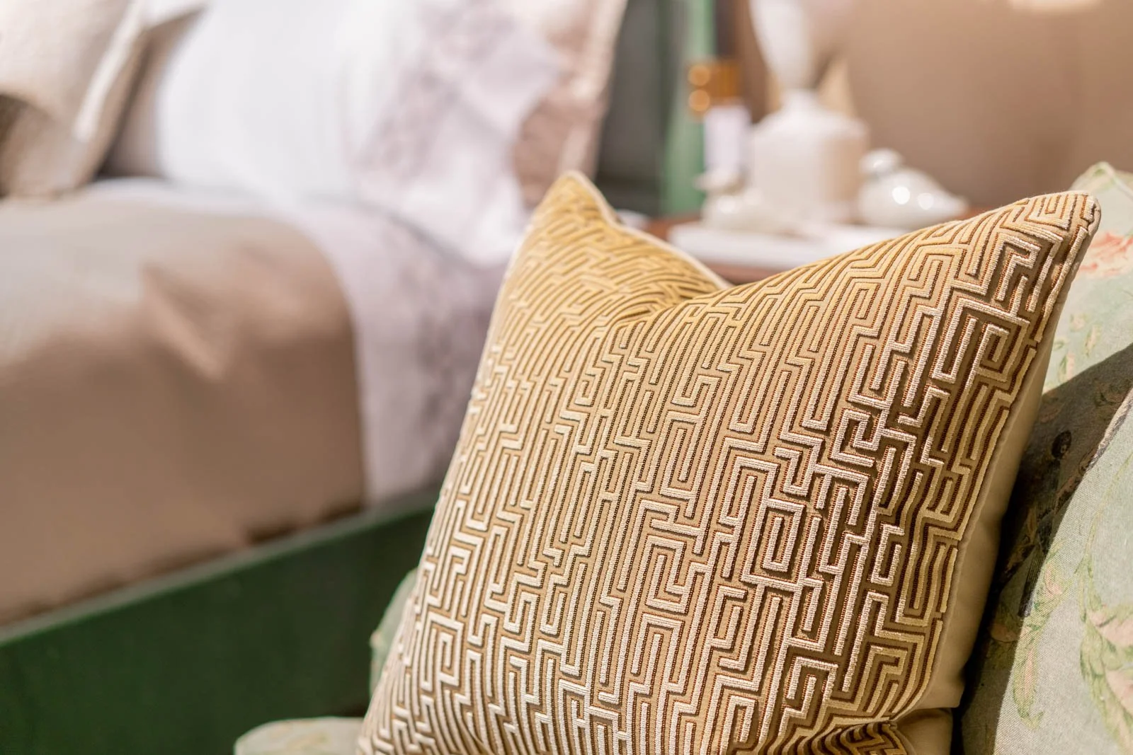 Custom Throw or Accent Pillow with Geometric Pattern