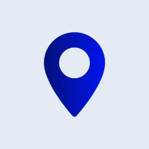 Icon of a blue location pin icon