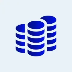 Icon of three stacks of blue coins