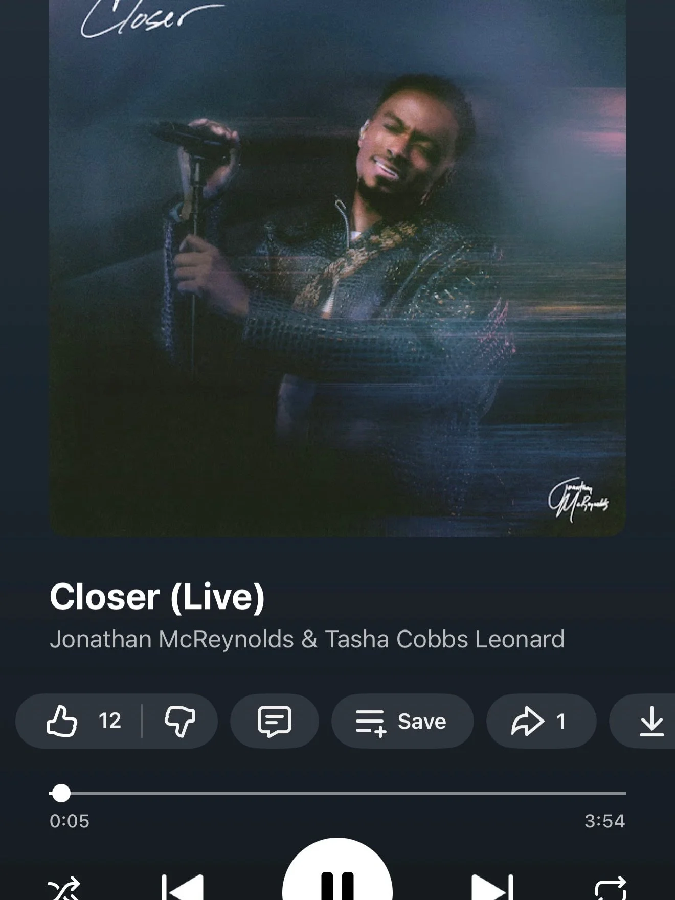 &ldquo;Closer&rdquo; by @jonmcreynolds is out now! I&rsquo;m honored to be a part of this project. Please do yourself a favor and go listen to this album top to bottom. It will bless you! 🙏🏼🚀