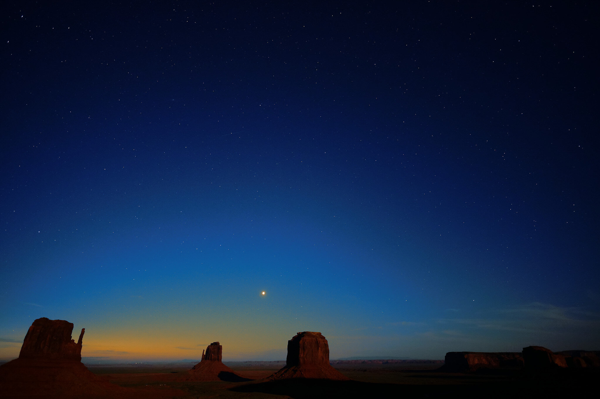 Night sky in the desert. Monument valley, 2017.