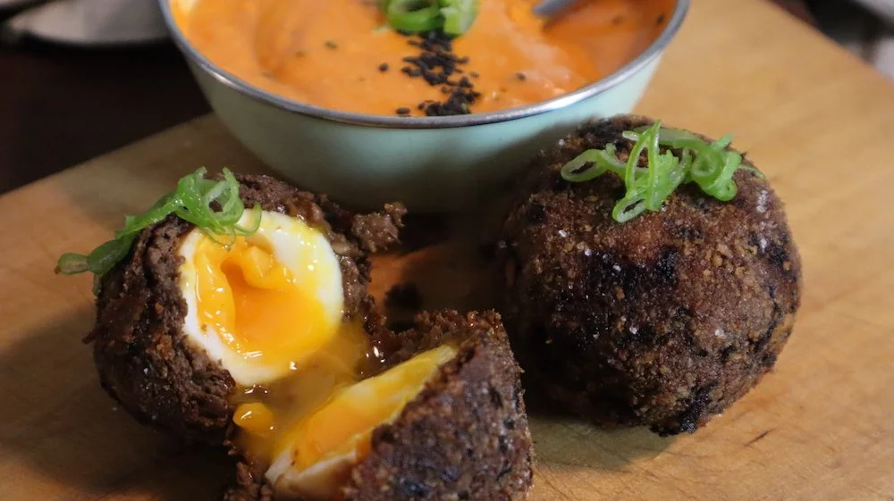 Scotch egg with Asian Flavors