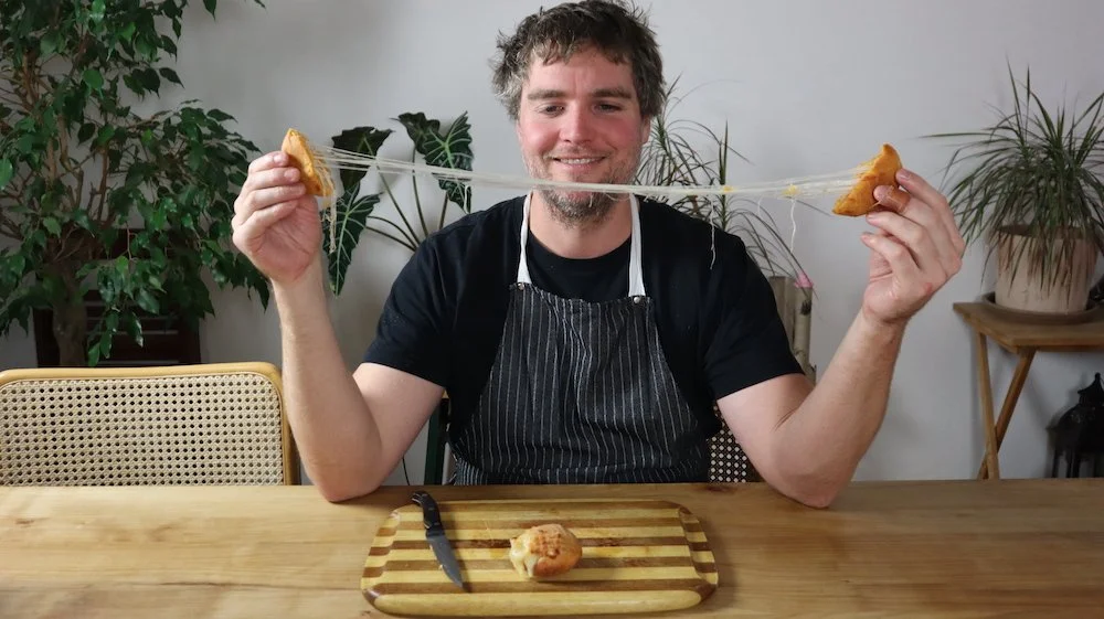 Kimchi Cheesy Johnny Cakes Recipe