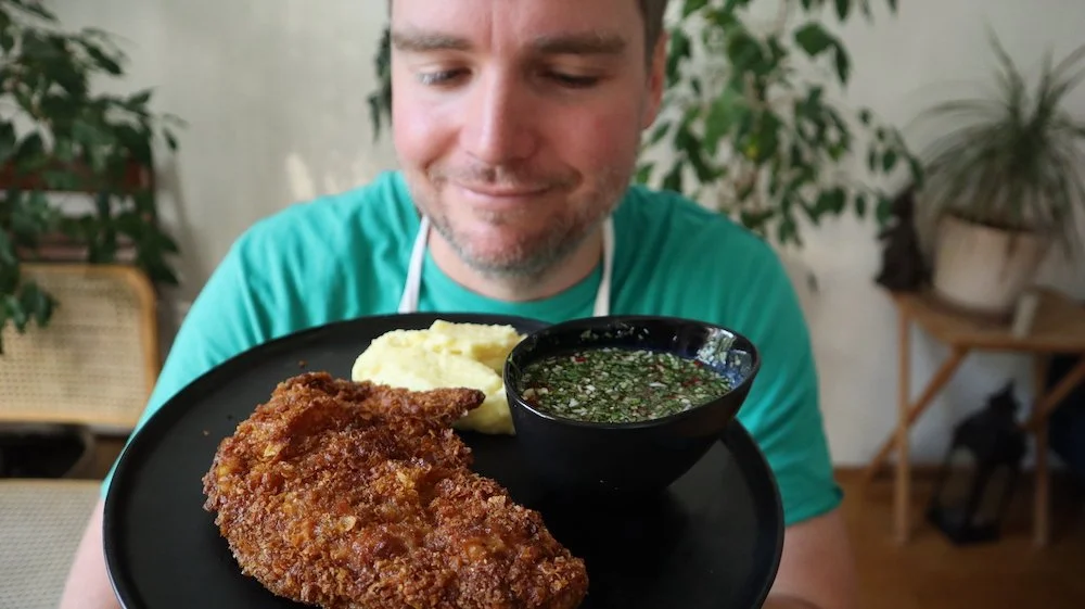 Ralph's Cornflake Pork Chop with Mashed Potato and Mint Sauce from MasterChef Australia