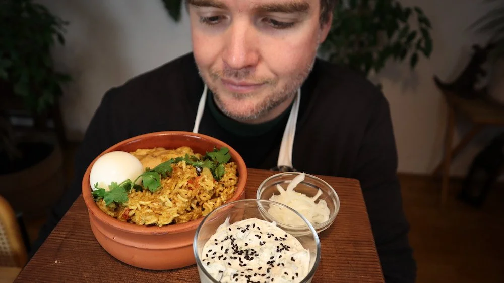 Chicken Biryani with Cucumber Raita &amp; Pickled Onion from Radha and Prabha | MKR 